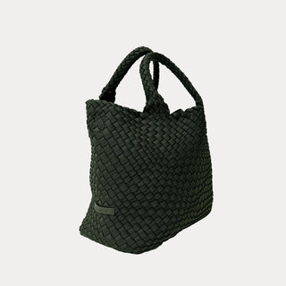 Lily Woven Neoprene Tote with Pouch Army Green