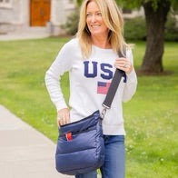 Navy Puffer Bag