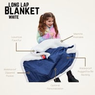 White Faux Fur Waterproof Long Lap Blanket