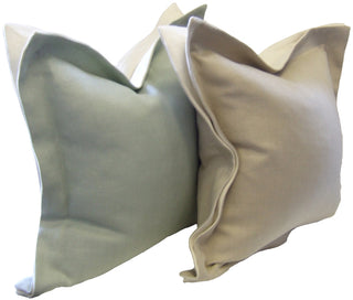 Ryan Studio Flanged Slubby Linen Copen Blue/White Pillow