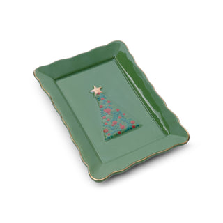 Ceramic Holiday Trinket Dish - Green