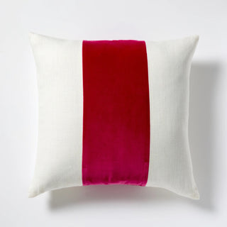 Ryan Studio 22X22 Giorgio Linen Gibson Throw Pillow Fuchsia/Ivory