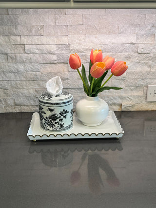 The Sylvie Tissue Vessel Black-White Floral