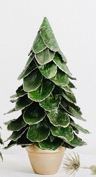 Potted Butterfly Leaf Cone Tree (Green/Gold) - 22"