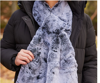 Silver Faux Fur Scarf