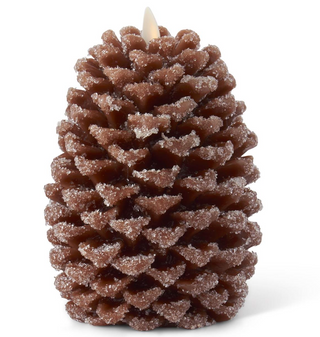 Luminara 6.5 Inch Brown Pinecone Indoor Candle