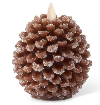 Luminara 4.5 Inch Brown Pinecone Indoor Candle