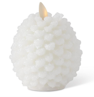 Luminara 4.5 Inch White Pinecone Indoor Candle