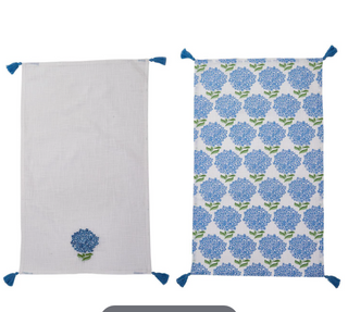 Set of 2 Hydrangea Decor Dish Towels