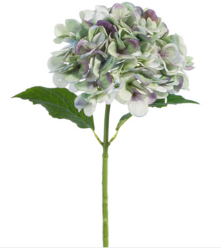 19" Real Touch Green and Purple Hydrangea Stem