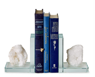 Set of 2 White Quartz Book Ends