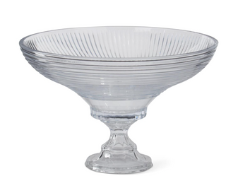 13.75" Line Pressed Bowl on Pedestal