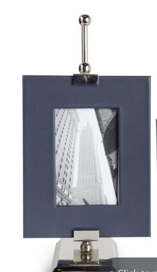 Large Royal Blue Leather Frame w/Silver Adjustable Easel