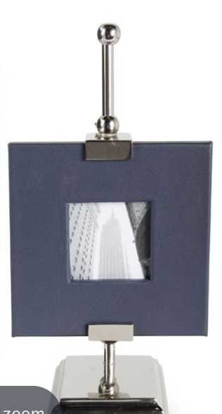 Small Royal Blue Leather Frame w/ Silver Adjustable Easel