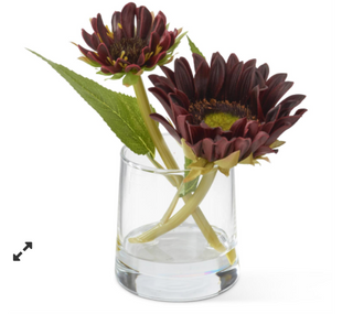 Burgundy Real Touch Sunflower Premade in Glass Vase