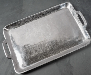 Silver Textured Serving Tray