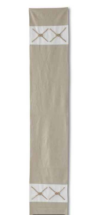 72 Inch Tan & Cream Jute Nautical Knot Table Runner