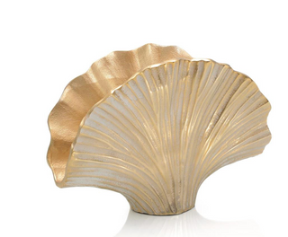 John Richard Gold Ginko Leaf Vase