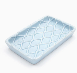 Light Blue Textured Soap Dish