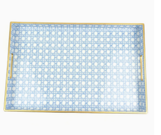 Blue Cane Rectangular Tray