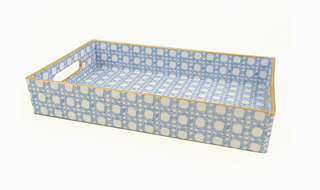 Blue Cane Vanity Tray