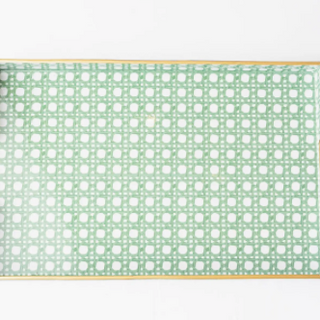 Green Cane Rectangular Tray