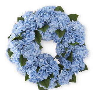 24 Inch Blue Real Touch Hydrangea Wreath