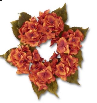 Burnt Orange Hydrangea Candle Ring