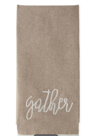 Tan & White GATHER Hand Towel