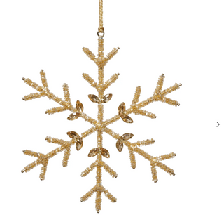 Gold Beaded Snowflake Ornament - 8"