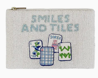 Mahjong Beaded Bag- Smiles and Tiles