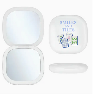Mahjong Smiles and Tiles LED Compact Mirror